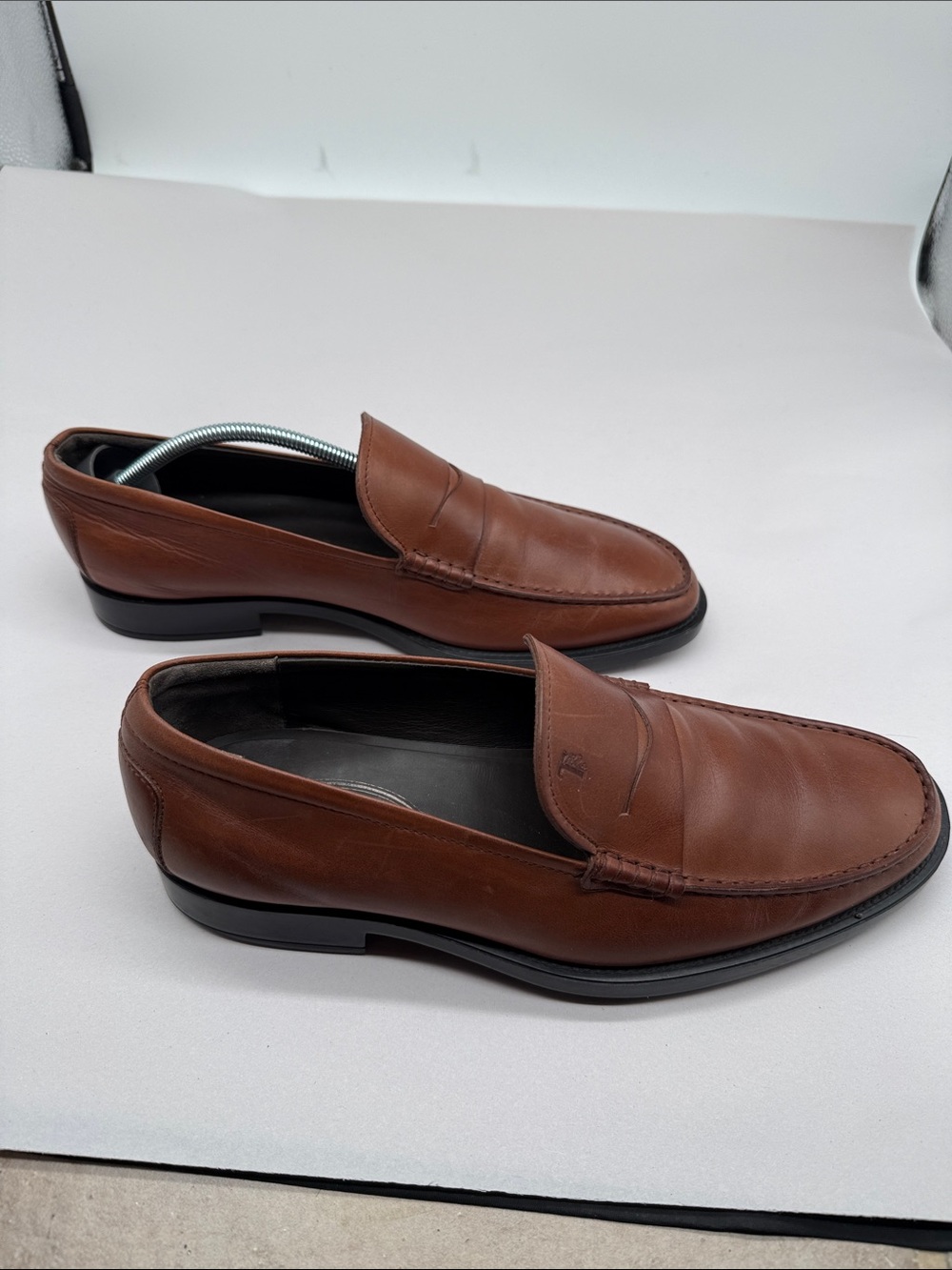 Tod's Brown Leather Penny Loafers for Men